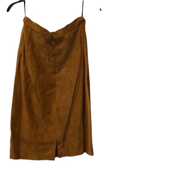 Vintage Leather Craft Mustard suede leather women’s skirt Sz10 - Picture 2 of 3